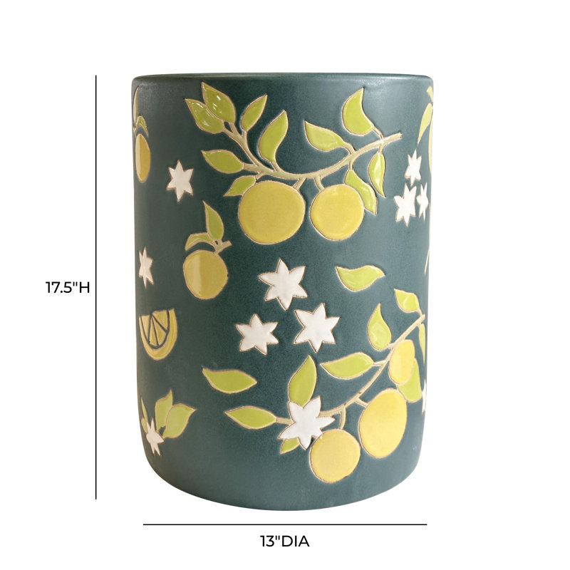 Tempest Ceramic Table In Lemon Citrus