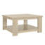 Table basse carrée avec tablette de rangement à 2 niveaux, table basse en bois naturel pour le salon