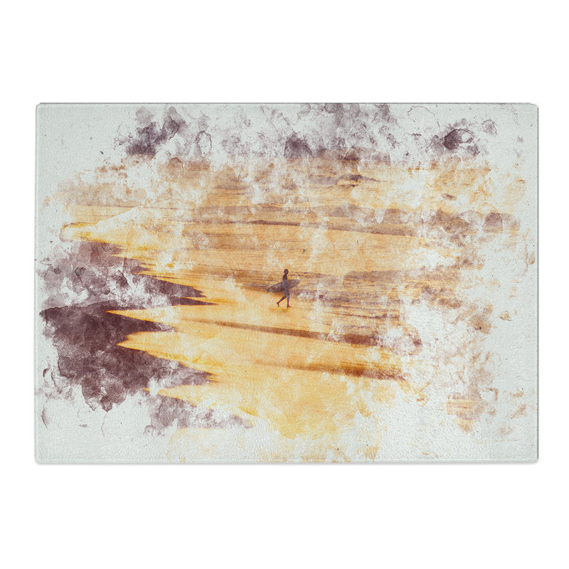 Tempered Glass Heading into the Surf Chopping Board, 28.5 cm x 39 cm