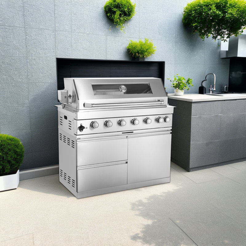 Barbecue à six brûleurs, Argent argent