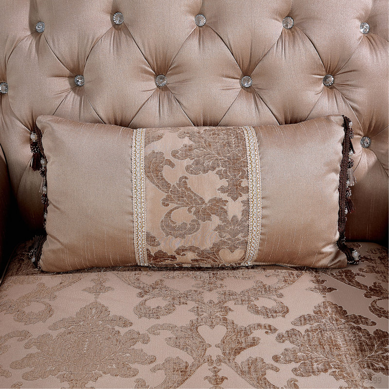 Dark Cherry And Light Brown Finish Traditional Style 1Pc Chair Rolled Arms Nailhead Trim Accent Pillow Included