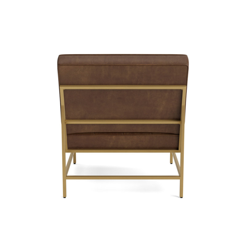 Major Leather Chair, Brushed Brass, Bedford - Tobacco
