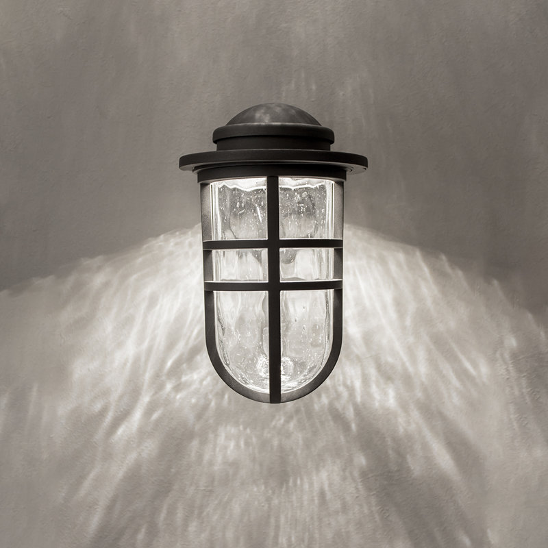 Steampunk 1 - Light LED Outdoor Wall Lantern, Bronze, 9.5" H x 6" W x 7.125" D