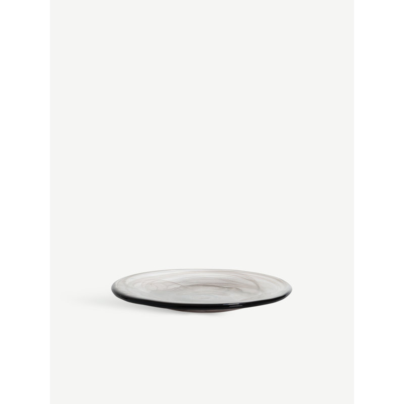 Handcrafted White Glass Salad and Dessert Plate