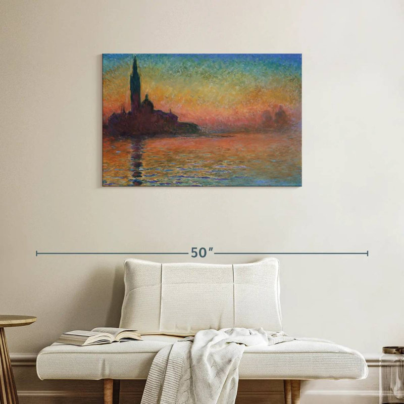 Ravi San Giorgio Majeur au crépuscule, H 24 po x l 36 po