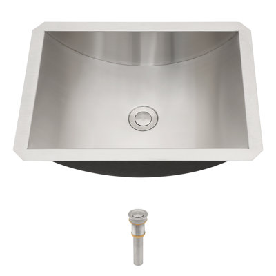 Lavabo de salle de bain rectangulaire en acier inoxydable L 18 po x l 13 po Sarlai