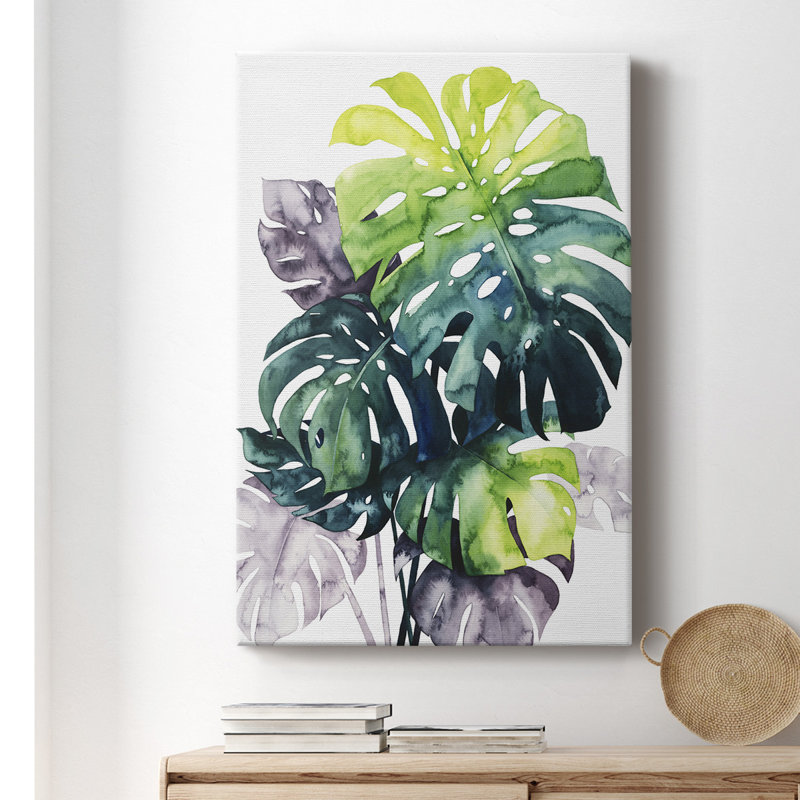 Twilight Palms IV - peinture sur toile tendue, H 36 po x l 24 po x P 1 po