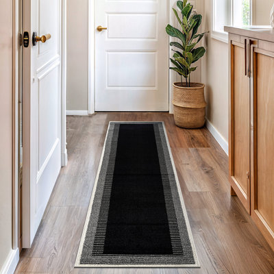 Modern Abstract Area Rug Soft Bordered Design
