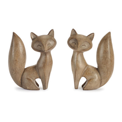 Figurine moderne renard (ensemble de 2)