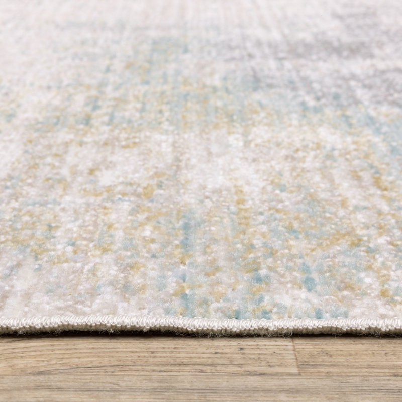 Tapis abstrait tissé à la machine Goulart, Tapis de couloir 2 pi 8 po x 7 pi 10 po
