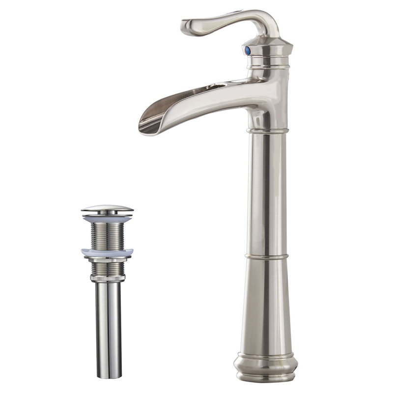 Single-Hole Single-handle Bathroom Faucet with Drain Assembly, Brushed Nickel