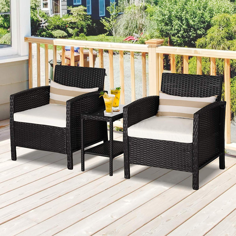 Hulme Patio Dining Set with, Black