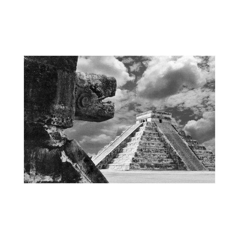 The Serpent And The Pyramid, Chechinitza, Mexico 02 by Monte Nagler - Wrapped Canvas Print, 20.32 cm H x 30.48 cm W