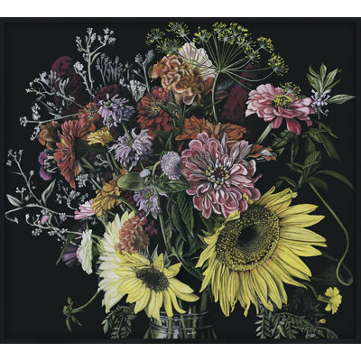 Dark Floral Study Framed Print Canvas