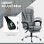 Fauteuil de direction inclinable en cuir PU avec accoudoirs gris