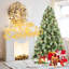 Arbre de Noël avec lumières DEL blanc chaud - pointes en PVC et aiguilles dures, 102 pommes de pin, conception à branches articulées, support en métal robuste - arbre de Noël réaliste-1631556126-1631559138
