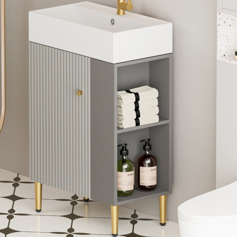 Ensemble de meuble-lavabo simple 22 po , Gris