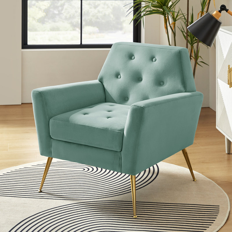 Chaise d'appoint Thaddeus, Velours sauge