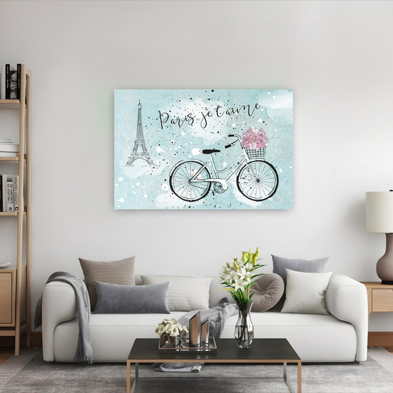 Impression sur toile Parisian Bicycle Dreams, 40" H x 60" W