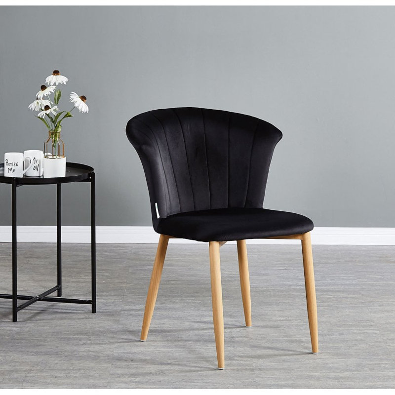 Siyana Upholstered Dining Chair, Black