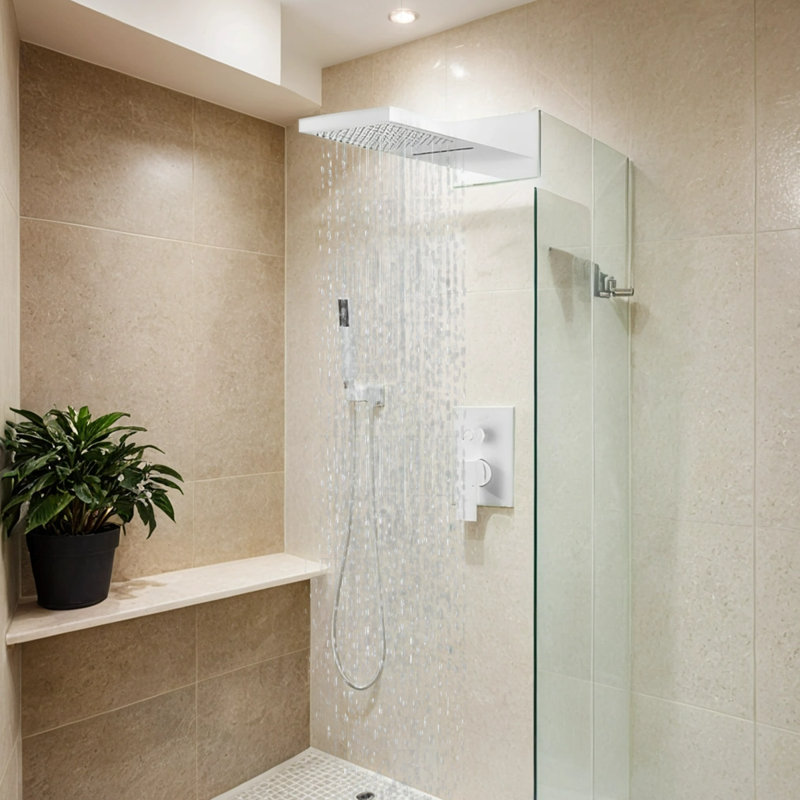 Système de douche, pomme de douche cascade avec douche à main