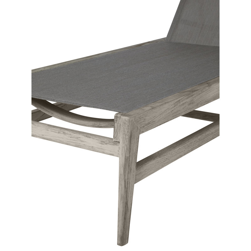 Coast Reclining Chaise Lounge, Oyster Teak/Gray Sling