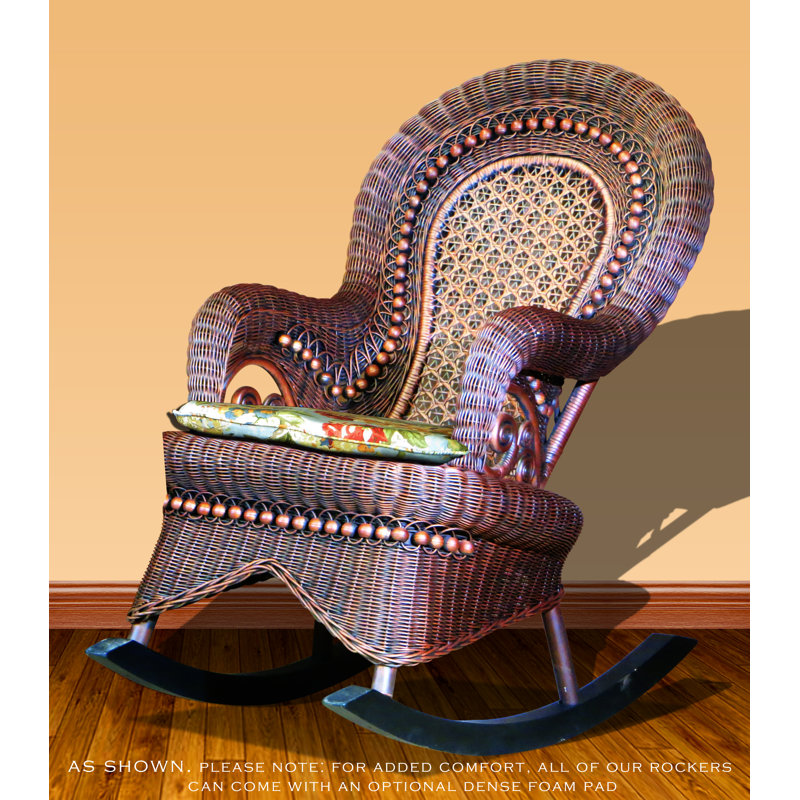 Outdoor 2'' Rocking Chair Seat Cushion, Floral Engagement