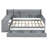 Full Size Wooden Daybed with 3 Drawers, USB Ports & Desk, Gray — Space-Saving Bed for Bedroom or Guest Room-1139976184