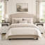 Table de chevet de style ferme avec station de recharge, table d'appoint pour chambre ou salon - Blanc (lot de 2)-1960548989-1960548931