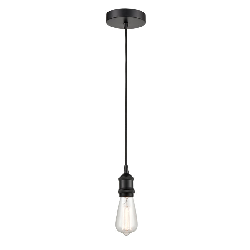 Luminaire suspendu à 1 lumière Aniaha, Noir mat