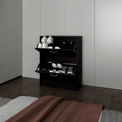Shoe Storage Cabinet With 2 Tilt-Out Doors