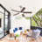 Ceiling Fan 5 Blades Noiseless Reversible Dc Motor Remote Control With Led Light