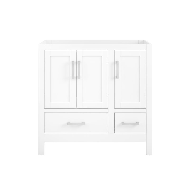Armoire de salle de bain 30 po sans comptoir en finition blanche (prête à assembler), 30" W x 18" D x 34" H