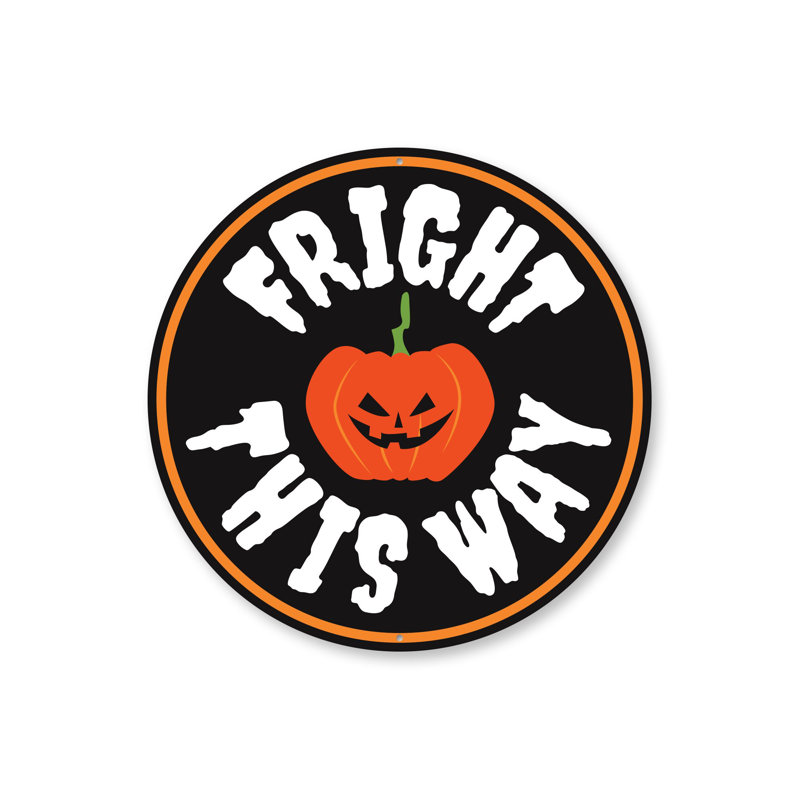 Panneau d'Halloween jeu de mots en aluminium, H 12 po x l 12 po x P 0,04 po