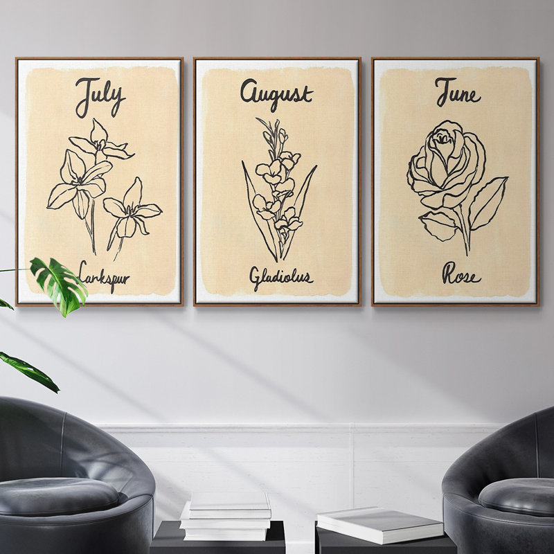 La naissance du mois VI, reproduction sur toile 3 pièces, H 40 po x l 90 po x P 2 po, Noyer