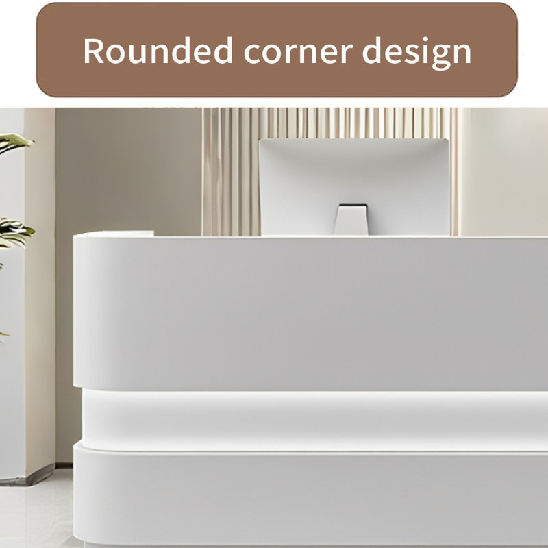 Orren Ellis Modern Front Counter with Cashier Station and Ample Storage ...