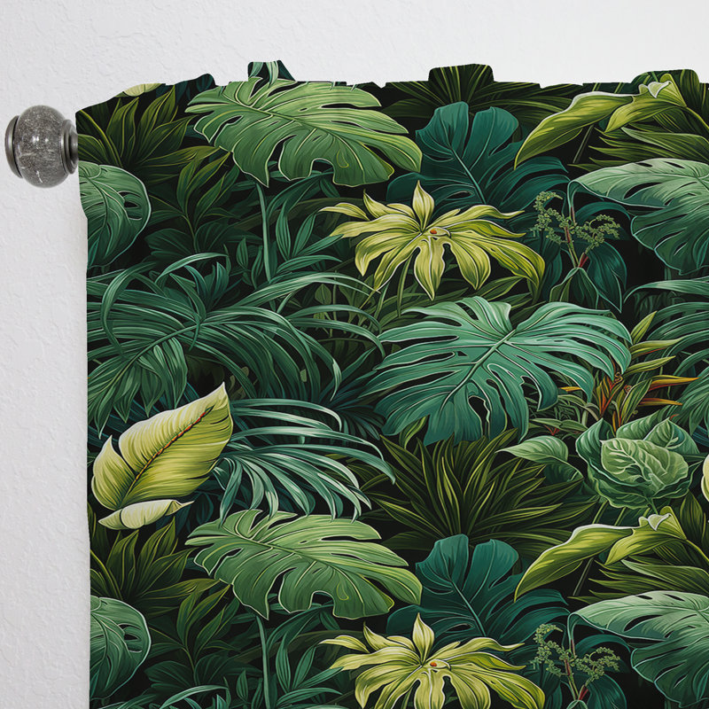 Motif tropical de la jungle - Rideau floral - Rideau floral obscurcissant - 1 panneau, L 52 po x L 95 po