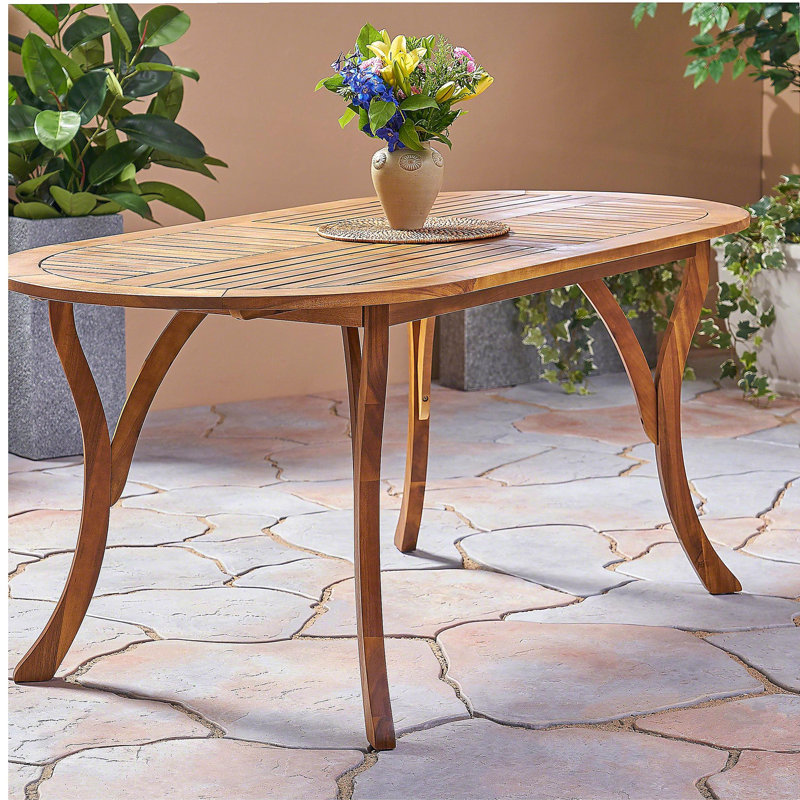 Table de salle à manger en bois d'acacia 70 ", Teak
