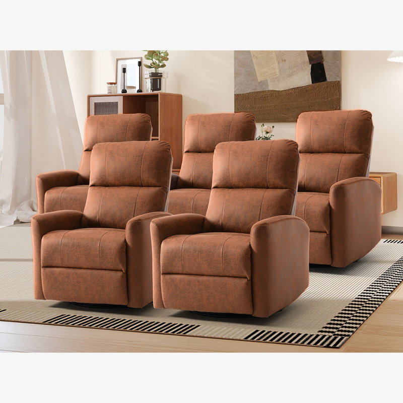30.7" Wide Classic Refined Glider And Swivel Manual Reclining Home Theatre Seating
