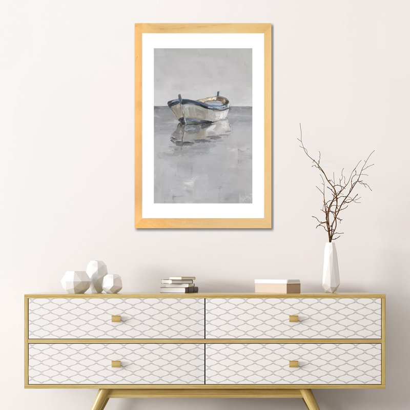 Bateau sur l'horizon II par Ethan Harper - reproduction d'art, Toile tendue, H 40 po x l 26 po x P 1,5 po, Pas de tapis