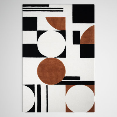 Antoni Handmade Wool Ivory/Black/Brown Rug