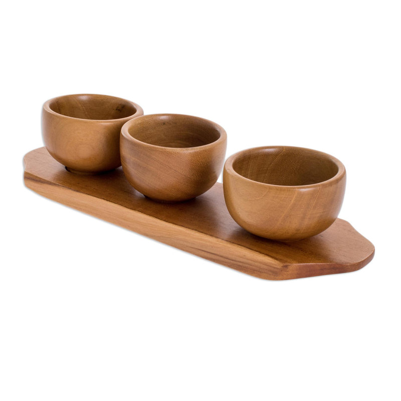 Loon Peak® Albirtha Teak Condiment Server