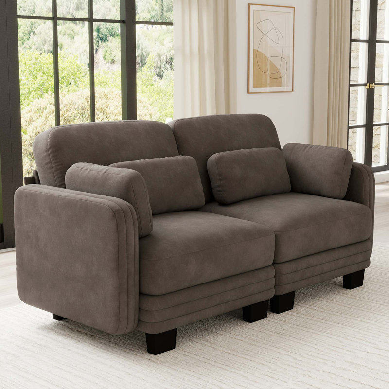 Canapé d'angle modulaire rembourré avec dossier ajustable, Green Chenille