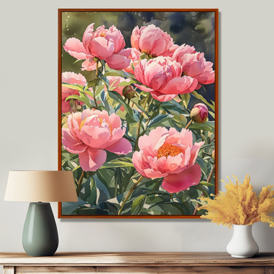 Pivoines Barling dans le potager II - pivoines, art mural
