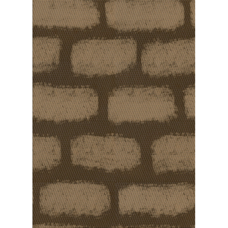 Tapis abstrait vert foncé / brun, Rectangle 5 pi x 7 pi