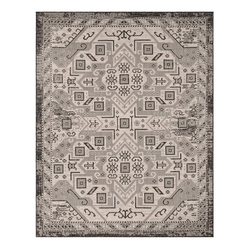 Tapis intérieur / extérieur bleu Alucard Southwestern, Rectangle 7 pi 10 po x 10 pi