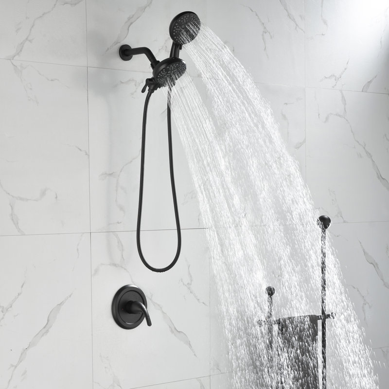 Modern 4.92" Multi-Function Wall Mounted Shower System with Handheld Shower, Pressure Balance Valve & 7 Spray Modes
