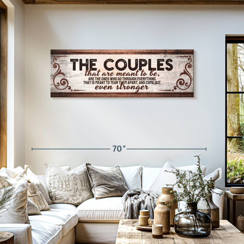 The Couples Quote Wall Sign Canvas Print, 18" H x 54" W x 1.25" D