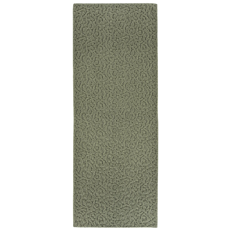 Edith Floral Machine Made Tufted Polypropylene Area Rug in Green, Runner 3' x 8'