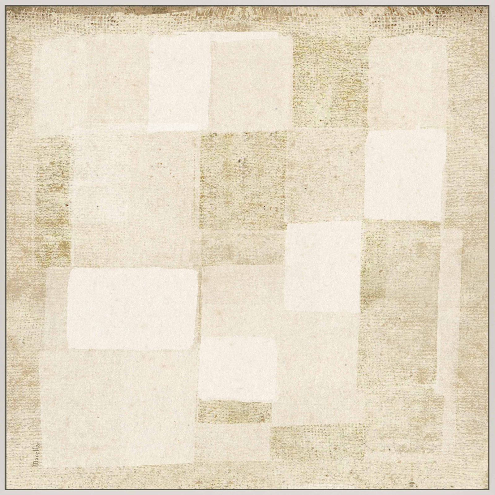 Subtle Patchwork 1 by Marco Marella for Studio M - Framed Wall Art, 16" H x 16" W, Paper, Maple